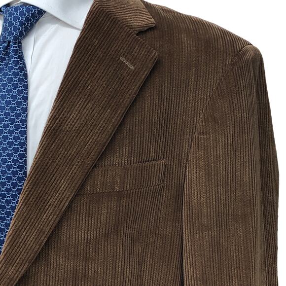 Dockers Mens Size 42R Corduroy Sport Coat Jacket Blazer Brown Tan 2 Button - Picture 4 of 16